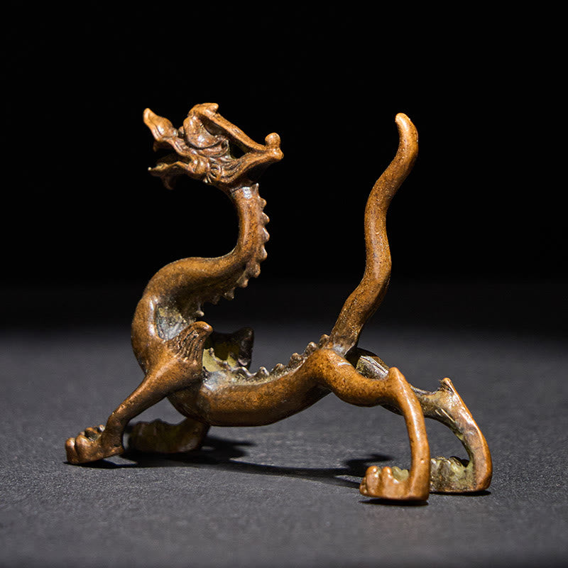 Nimara Ritual Mini Dragon Alloy Luck Protection Home Decoration 7.6*2.5*5.4 cm