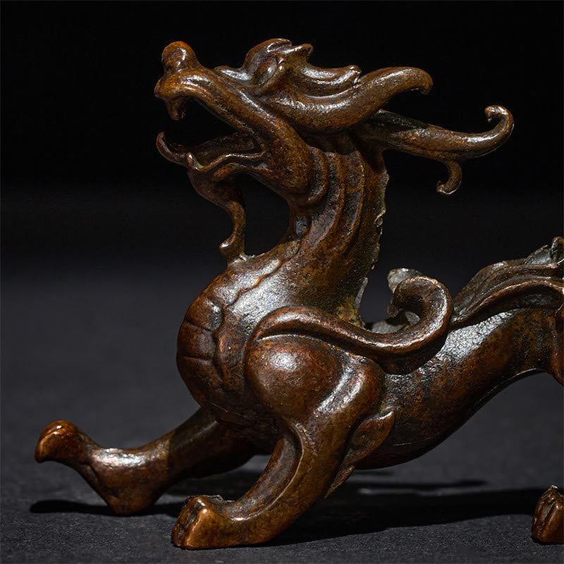 Nimara Ritual FengShui Small PiXiu Alloy Wealth Luck Decoration 9.2*2.4*5.2 cm