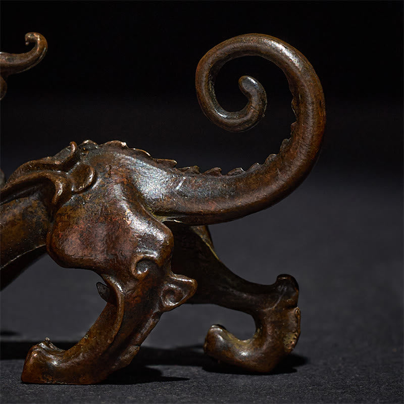 Nimara Ritual FengShui Small PiXiu Alloy Wealth Luck Decoration 9.2*2.4*5.2 cm