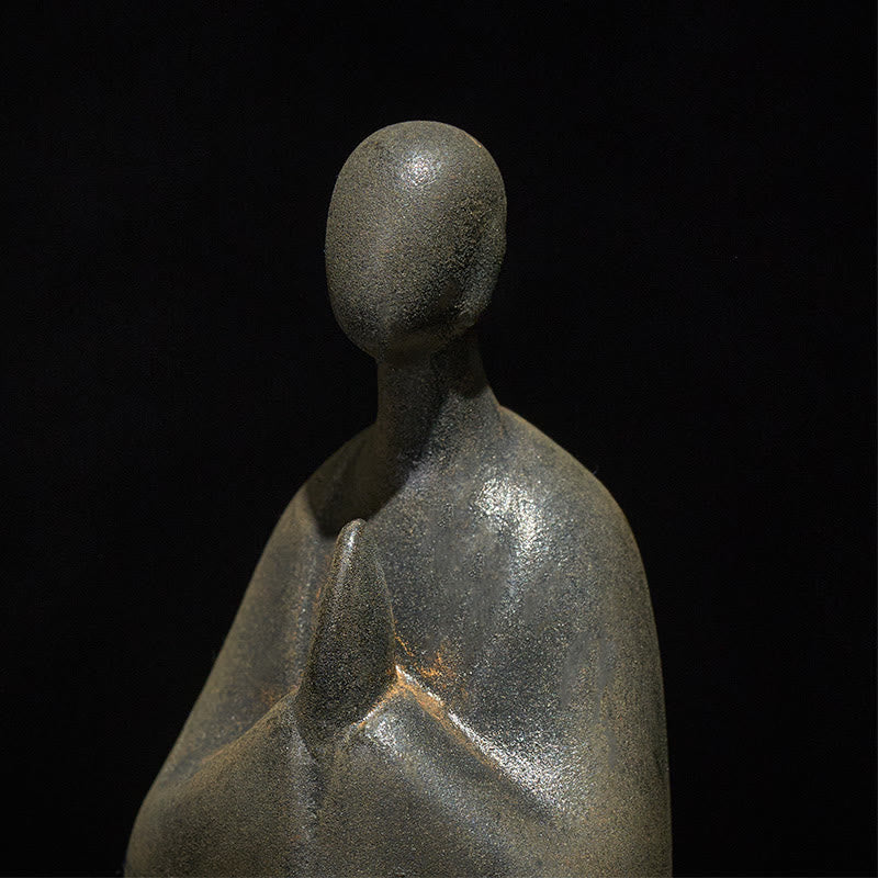Nimara Ritual Handmade Formless Buddha Iron Powder Rust Cast Resin Statue Decoration 11.5*9*6.5 cm