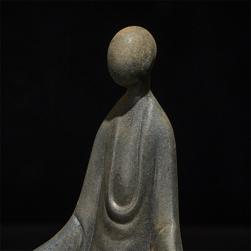 Nimara Ritual Handmade Sitting Formless Buddha Iron Powder Rust Cast Resin Statue Decoration