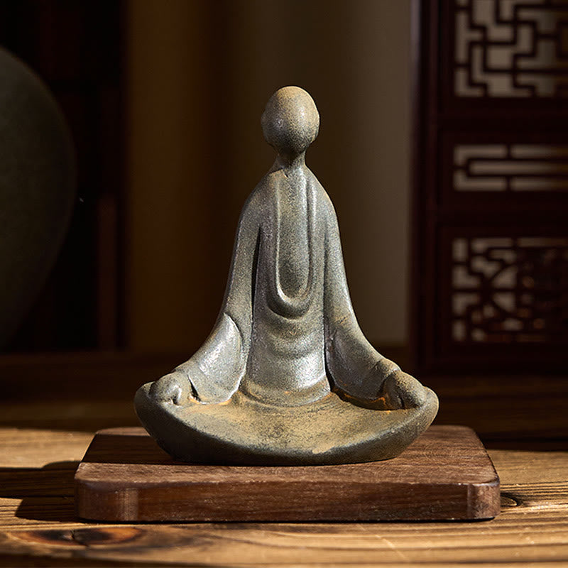 Nimara Ritual Handmade Sitting Formless Buddha Iron Powder Rust Cast Resin Statue Decoration
