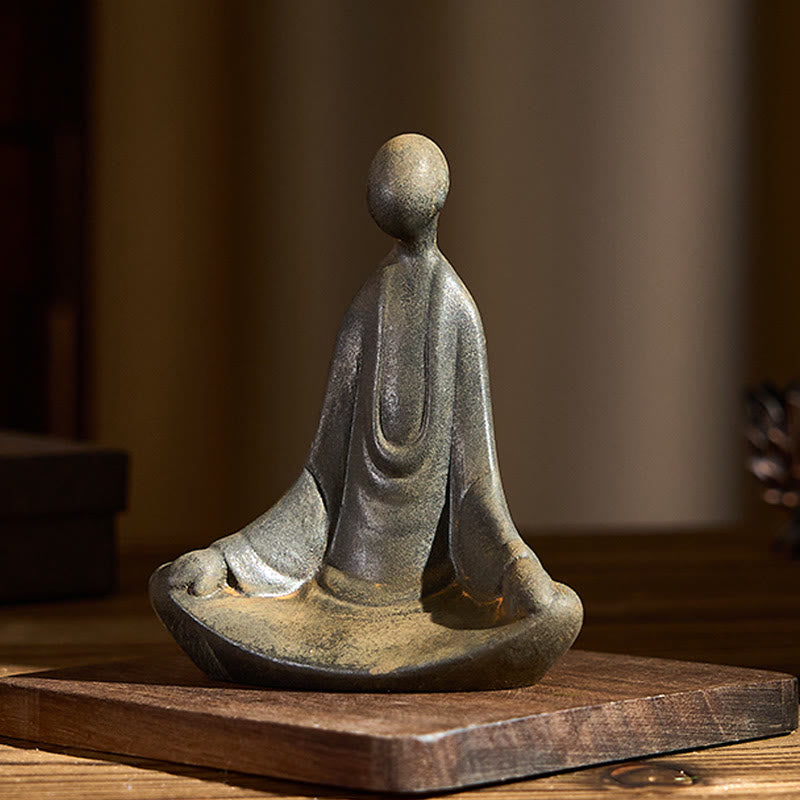 Nimara Ritual Handmade Sitting Formless Buddha Iron Powder Rust Cast Resin Statue Decoration