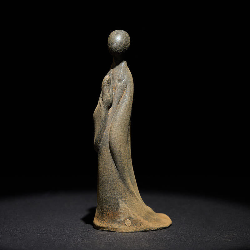 Nimara Ritual Handmade Standing Formless Buddha Iron Powder Rust Cast Resin Statue Decoration