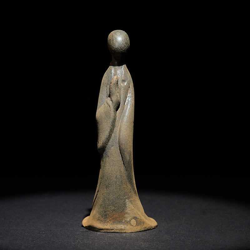 Nimara Ritual Handmade Standing Formless Buddha Iron Powder Rust Cast Resin Statue Decoration
