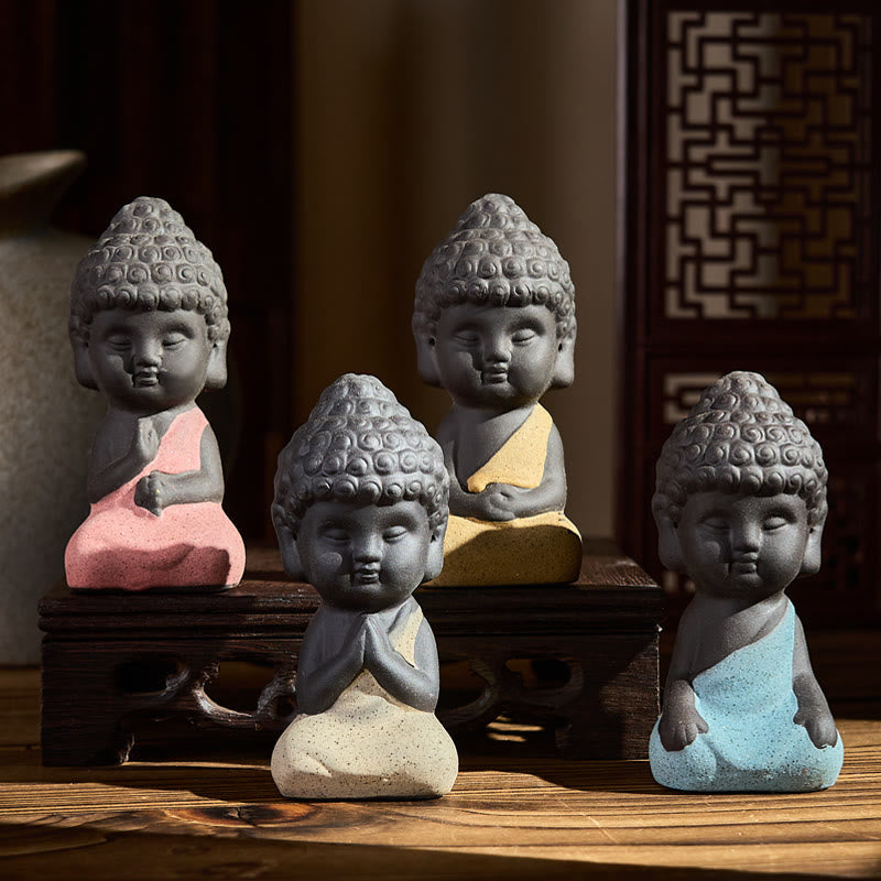 Nimara Ritual Tathagata Buddha Symbol Design Purple Clay Serenity Desk Decoration
