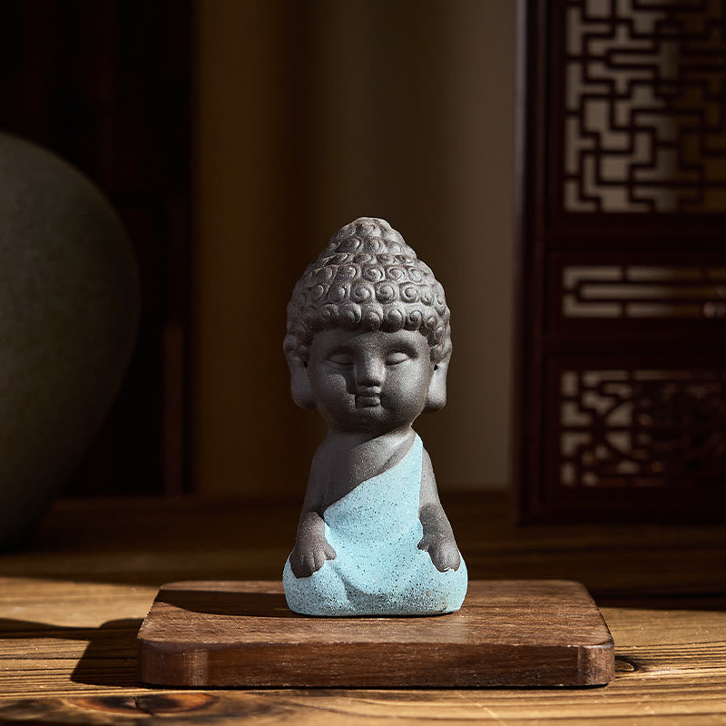 Nimara Ritual Tathagata Buddha Symbol Design Purple Clay Serenity Desk Decoration