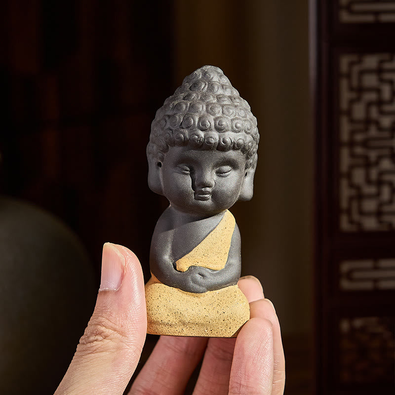 Nimara Ritual Tathagata Buddha Symbol Design Purple Clay Serenity Desk Decoration