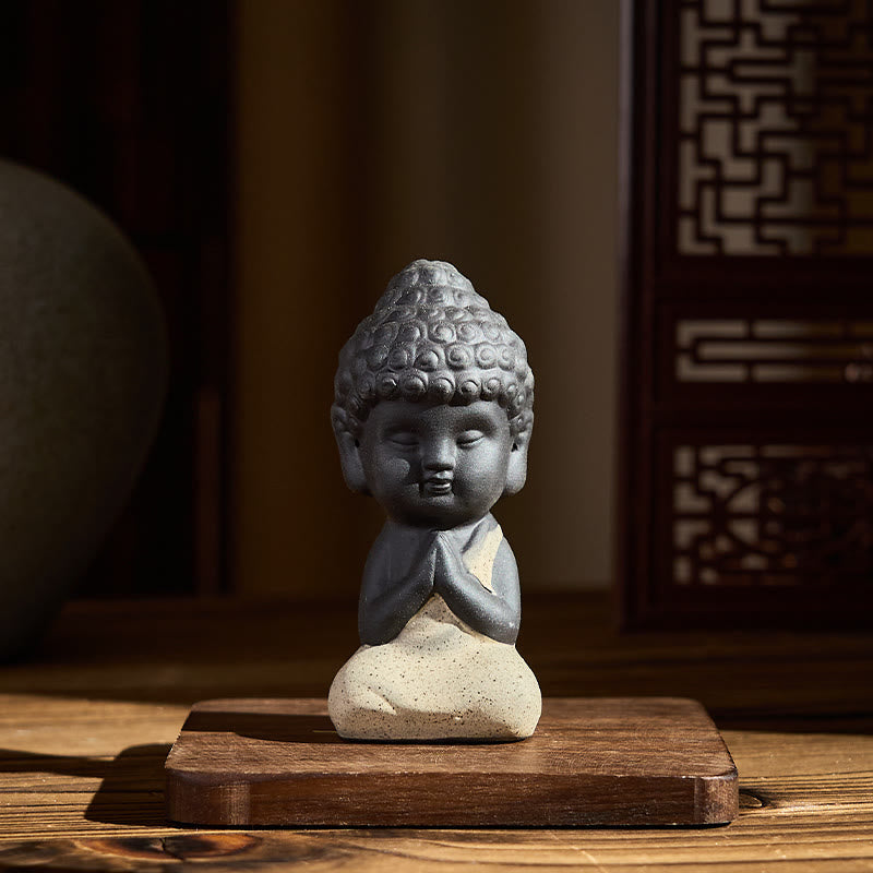 Nimara Ritual Tathagata Buddha Symbol Design Purple Clay Serenity Desk Decoration