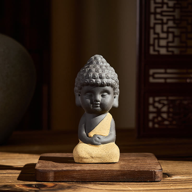 Nimara Ritual Tathagata Buddha Symbol Design Purple Clay Serenity Desk Decoration