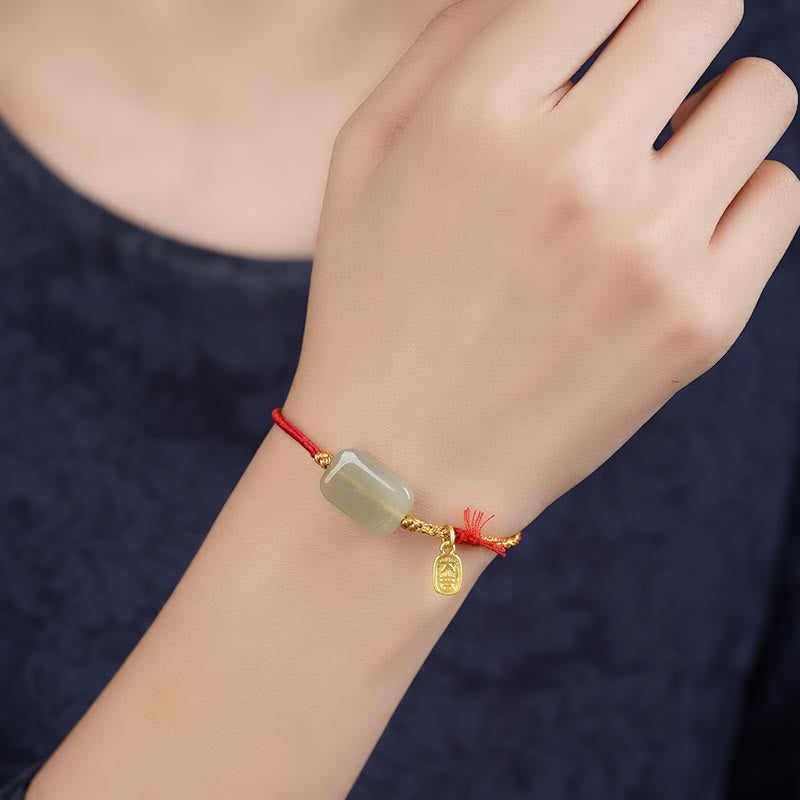 Nimara Ritual 925 Sterling Silver Hetian Jade Prosperity Bracelet