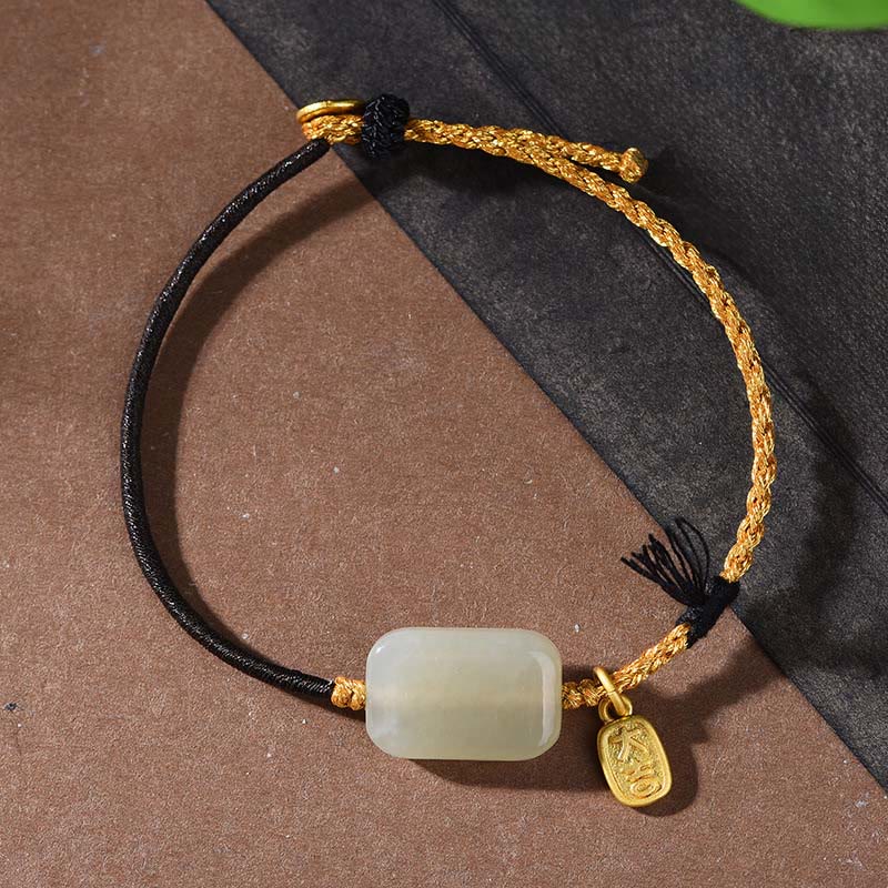 Nimara Ritual 925 Sterling Silver Hetian Jade Prosperity Bracelet