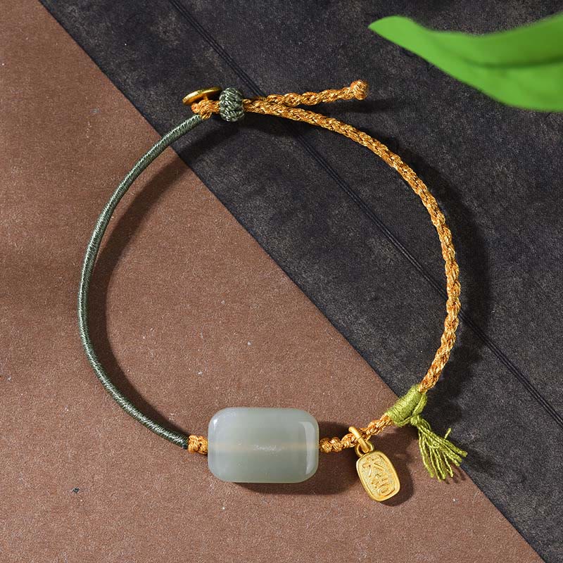 Nimara Ritual 925 Sterling Silver Hetian Jade Prosperity Bracelet