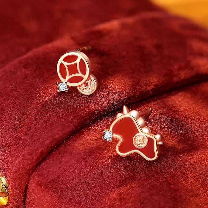 Nimara Ritual 925 Sterling Silver Year Of The Horse Red String Red Agate Coin Charm Luck Bracelet