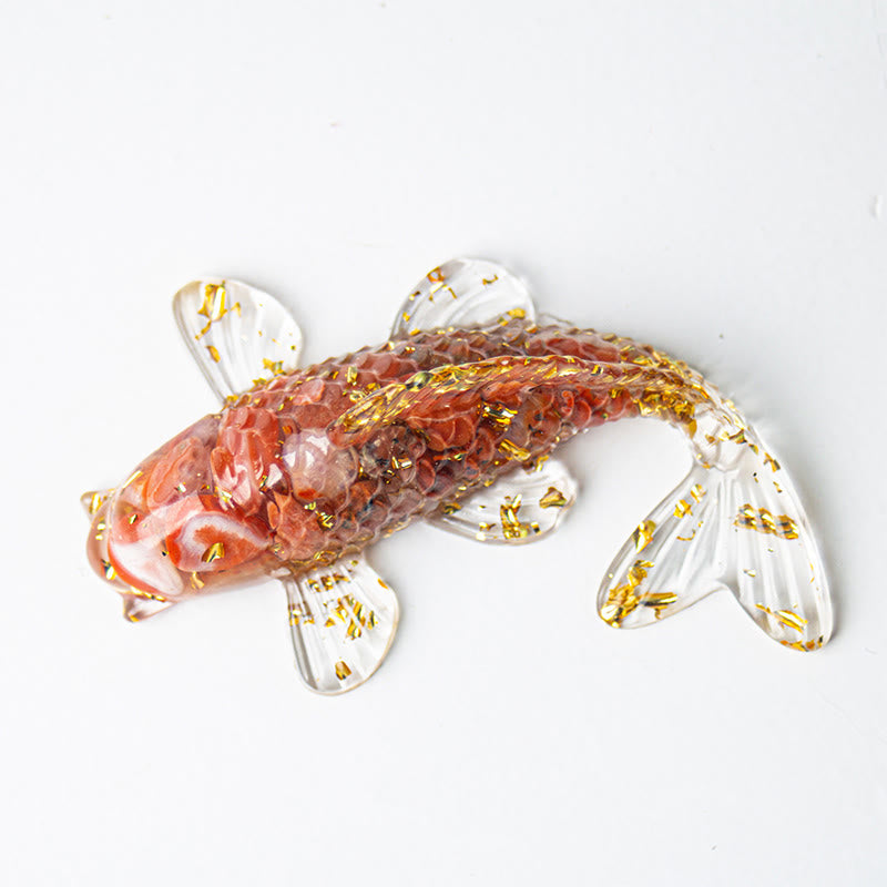 Nimara Ritual Koi Fish Crystal Chip Epoxy Resin Luck Decoration