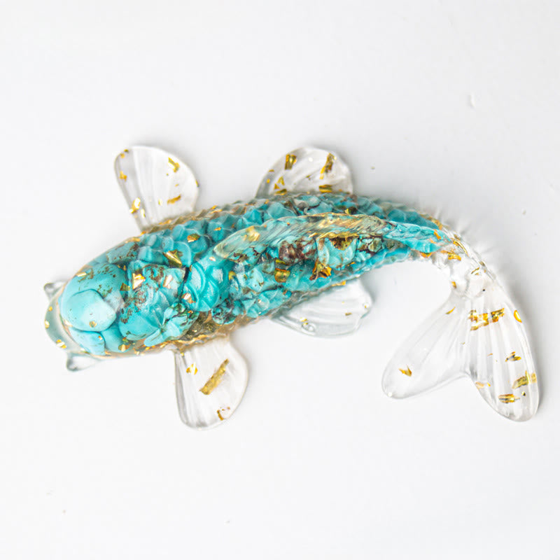 Nimara Ritual Koi Fish Crystal Chip Epoxy Resin Luck Decoration