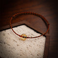 Nimara Ritual Handmade Copper Coins Charm Connection Braided String Adjustable Bracelet Anklet