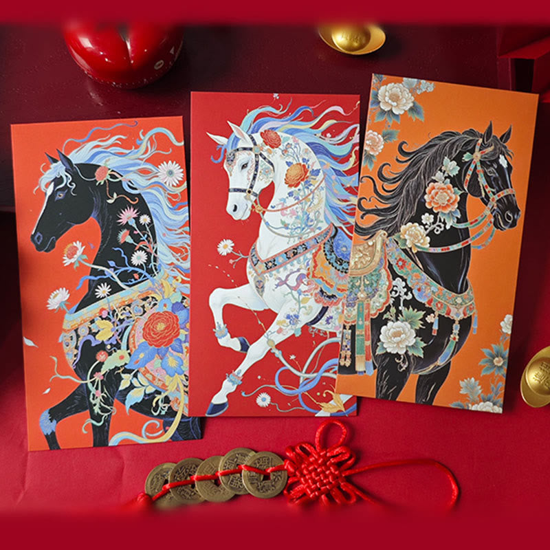 Nimara Ritual 6pcs Colorful Chinese Red Envelope Year Of The Horse 2026 New Year