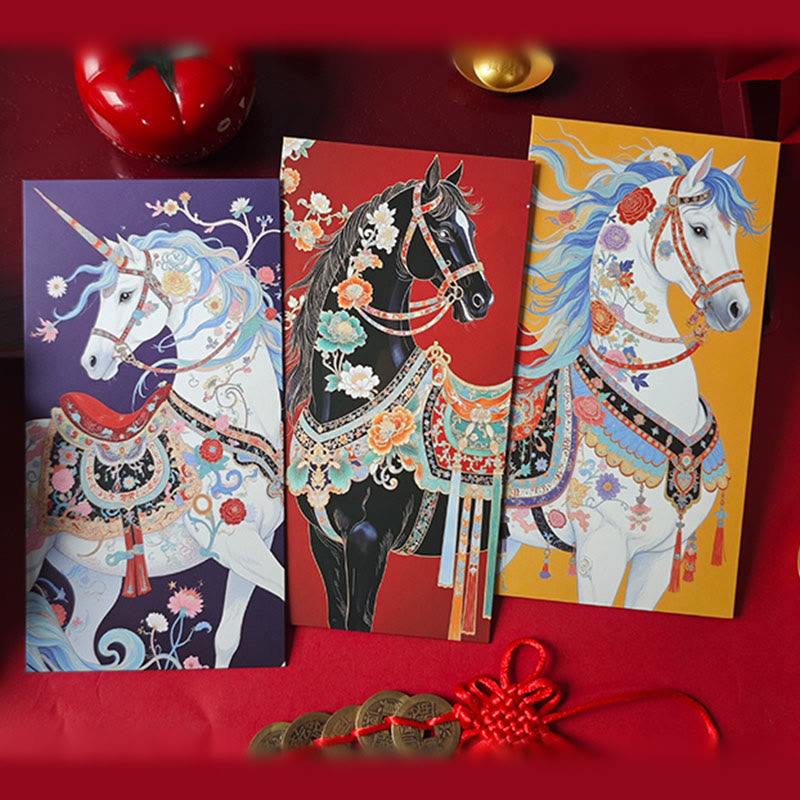 Nimara Ritual 6pcs Colorful Chinese Red Envelope Year Of The Horse 2026 New Year