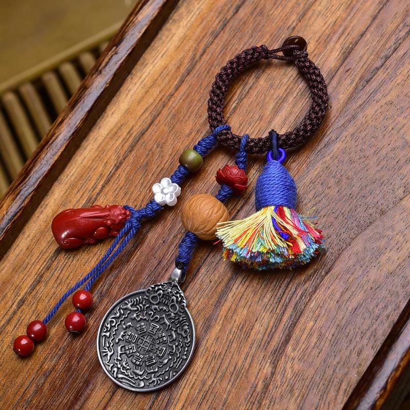 Nimara Ritual Chinese Zodiac Nine Palaces Eight Diagrams Buddha Dzi Bead Serenity Key Chain
