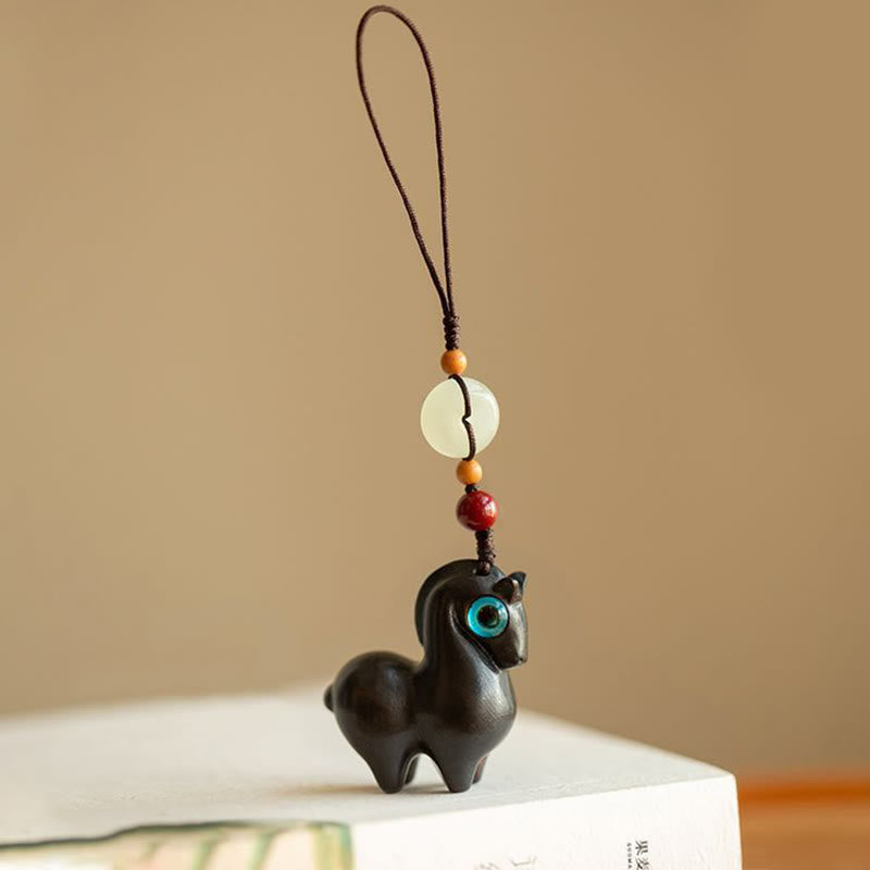 Nimara Ritual Year of the Horse Small Leaf Red Sandalwood Green Sandalwood Ebony Wood Calm Key Chain