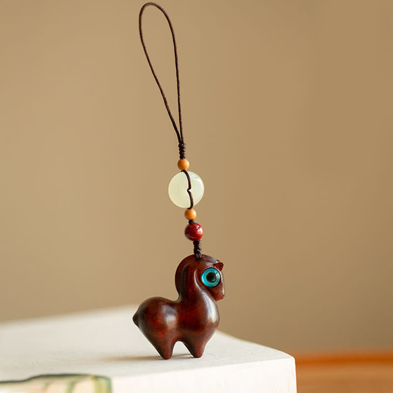 Nimara Ritual Year of the Horse Small Leaf Red Sandalwood Green Sandalwood Ebony Wood Calm Key Chain