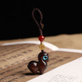 Nimara Ritual Year of the Horse Small Leaf Red Sandalwood Calm Key Chain Phone Hanging Decoration