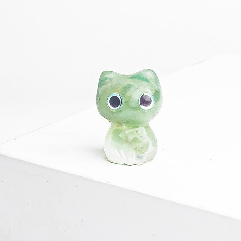 Nimara Ritual Crystal Drip Resin Small Cat Purification Decoration Statue