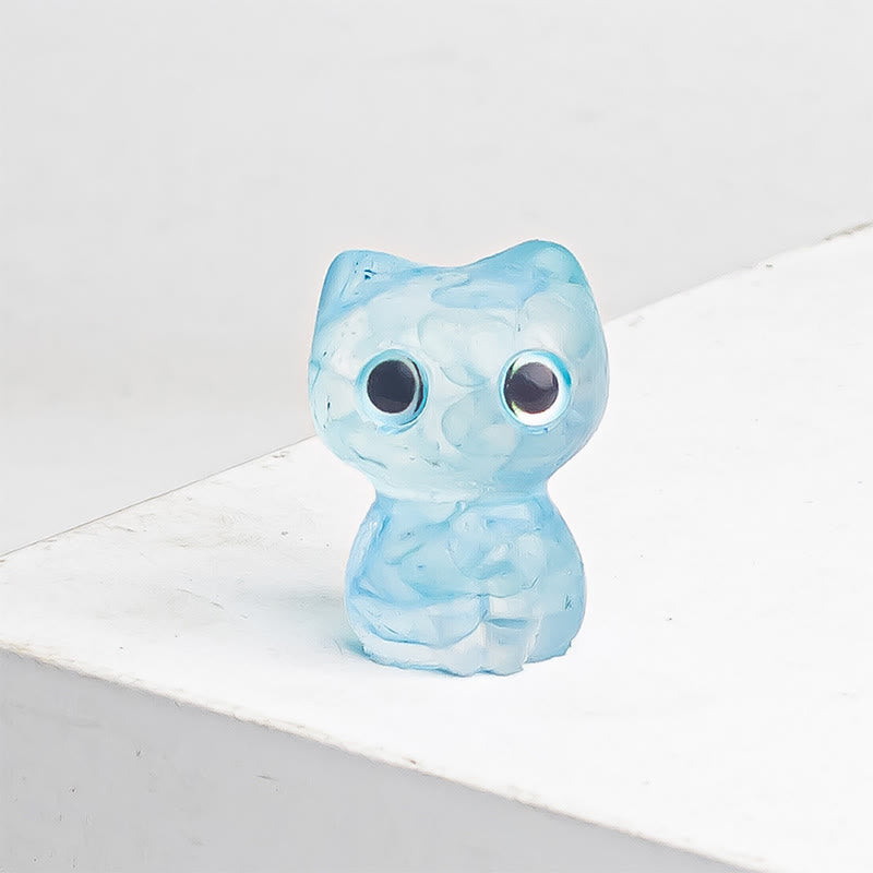 Nimara Ritual Crystal Drip Resin Small Cat Purification Decoration Statue