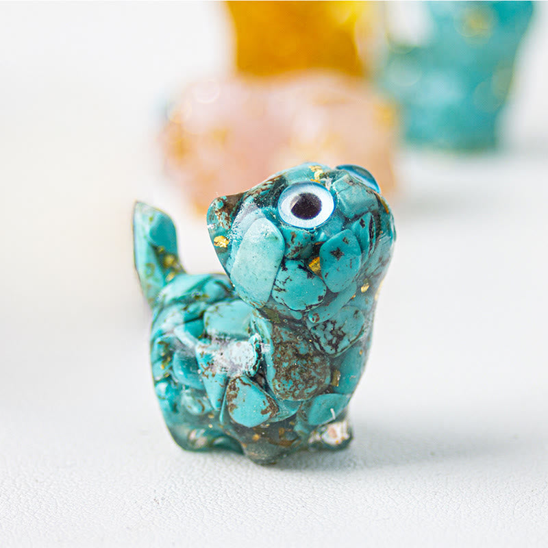 Nimara Ritual Crystal Drip Resin Small Cat Serenity Fulfilment Decoration Statue