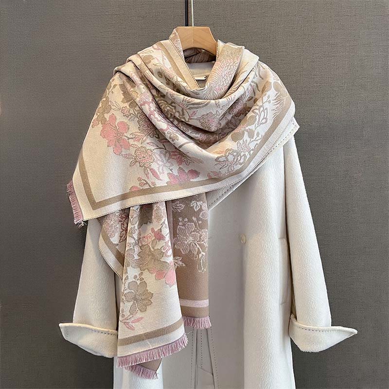 Nimara Ritual Fall Phoenix Flowers Pattern Soft Scarf Shawl