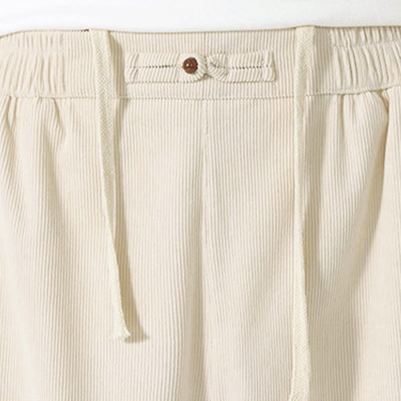 Nimara Ritual Fall Solid Color Corduroy Men's Harem Pants With Pockets