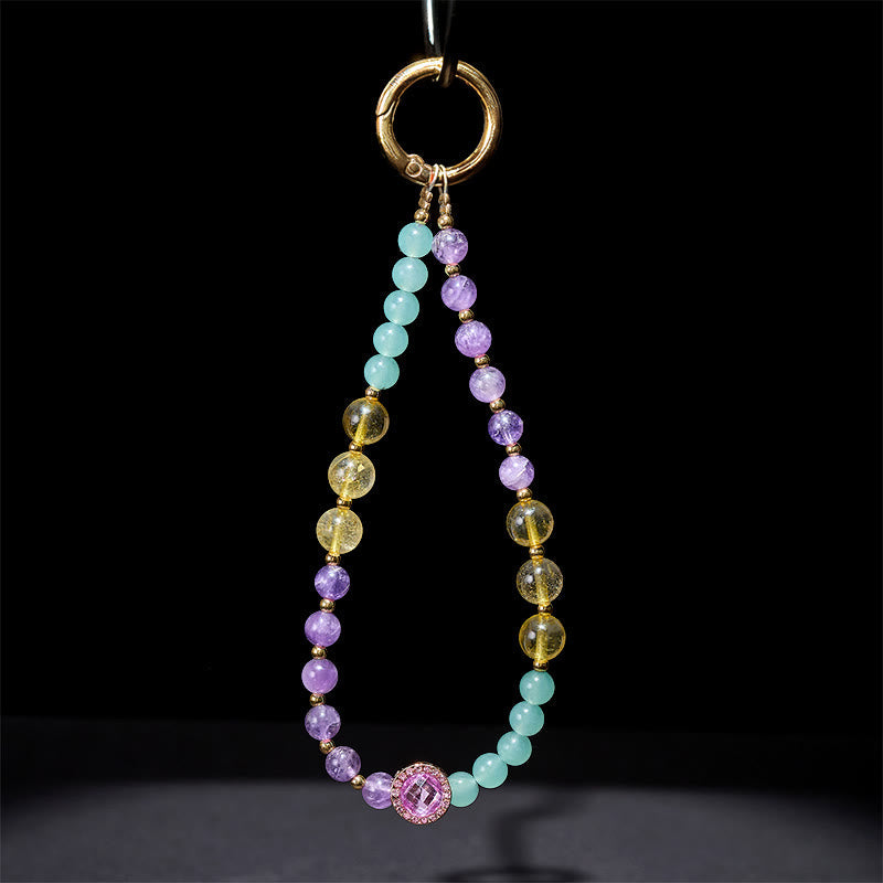 Nimara Ritual Amethyst Green Aventurine Spiritual Awareness Key Chain Phone Hanging Decoration