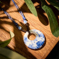 Nimara Ritual Ethnic Peony Peach Blossoms Lotus Symbol Ceramics Necklace Enlightenment Pendant