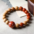 Nimara Ritual Lacquer Craft Bead Sandalwood South Red Agated Protection Bracelet