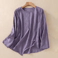 Nimara Ritual Jacquard Irregular Hem Pleated Design Women's Long Sleeve Shirt