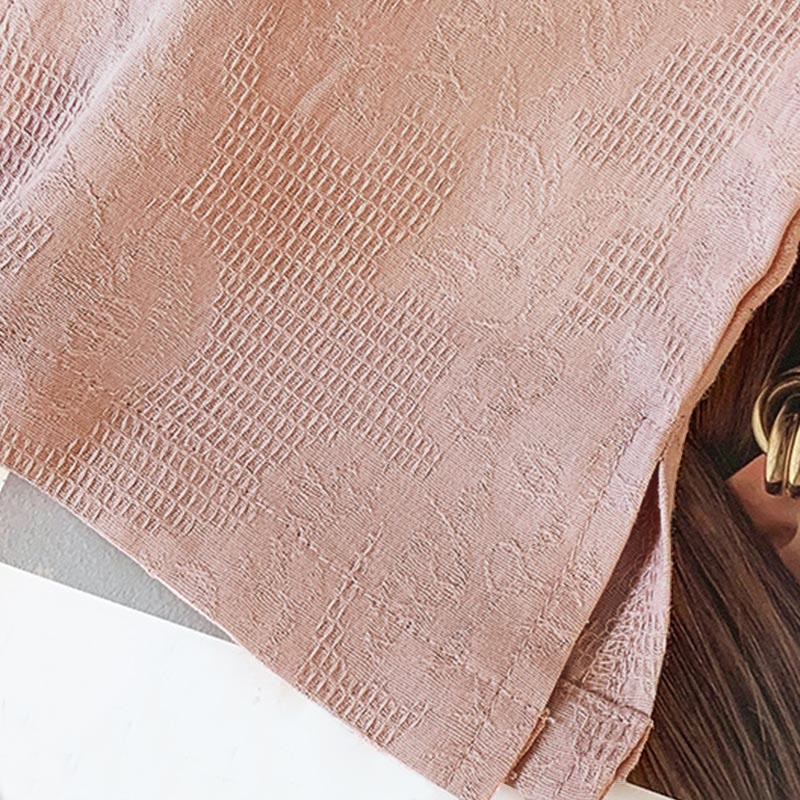 Nimara Ritual Commute Jacquard Chinese Frog-Button Mandarin Collar Long Sleeve Women's Shirt