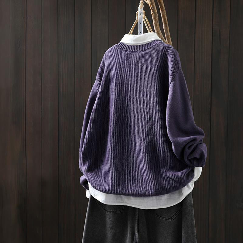 Nimara Ritual Floral Embroidery Buttons Cotton Women's Long Sleeve Knitted Cardigan Sweater
