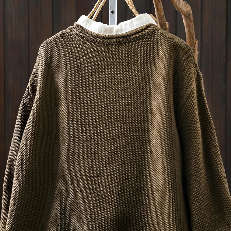 Nimara Ritual Fall Floral Buttons Cotton Women's Long Sleeve Knitted Cardigan Sweater