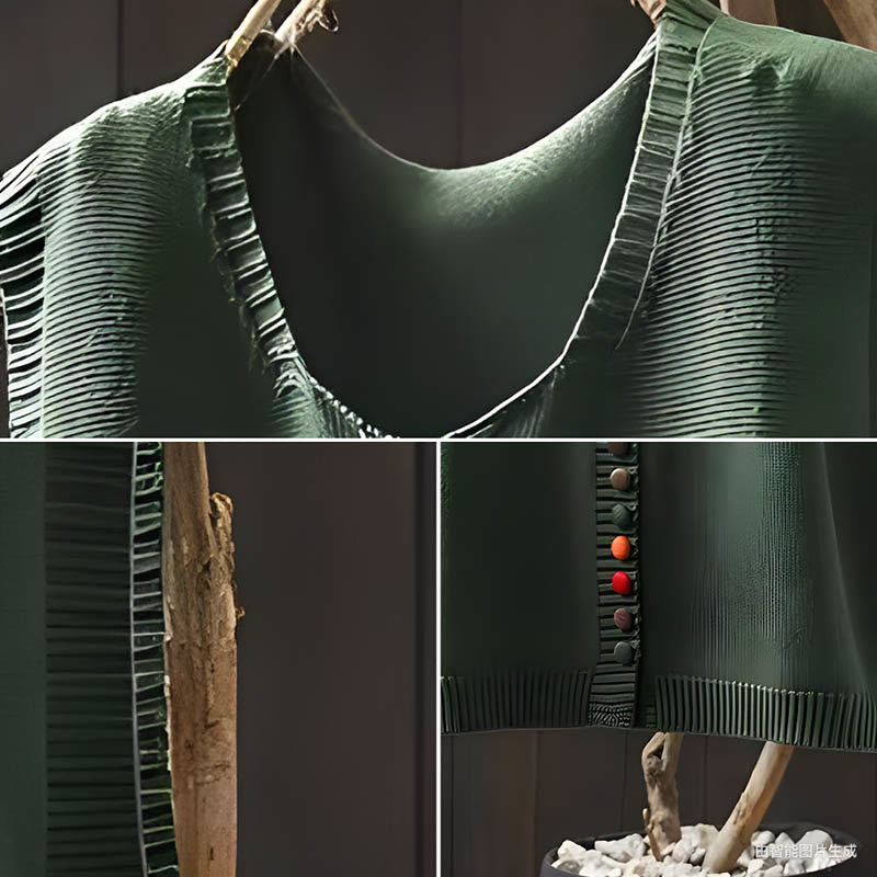 Nimara Ritual Colorful Buttons Women's Sleeveless Knitted Vest Waistcoat