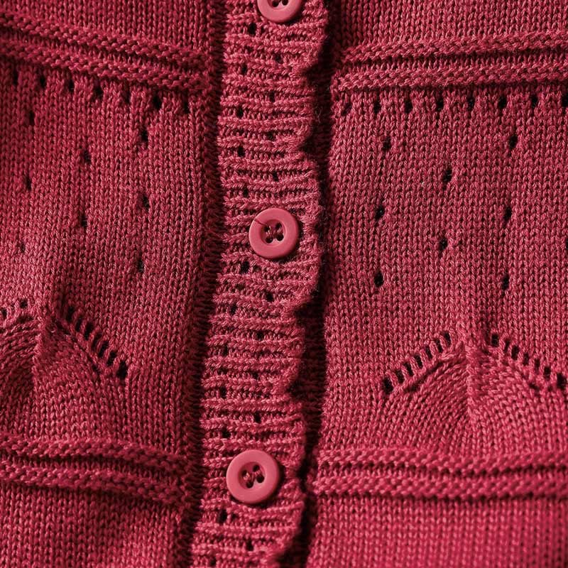 Nimara Ritual Fall Lace Buttons Cotton Women's Long Sleeve Knitted Cardigan Sweater With Pockets