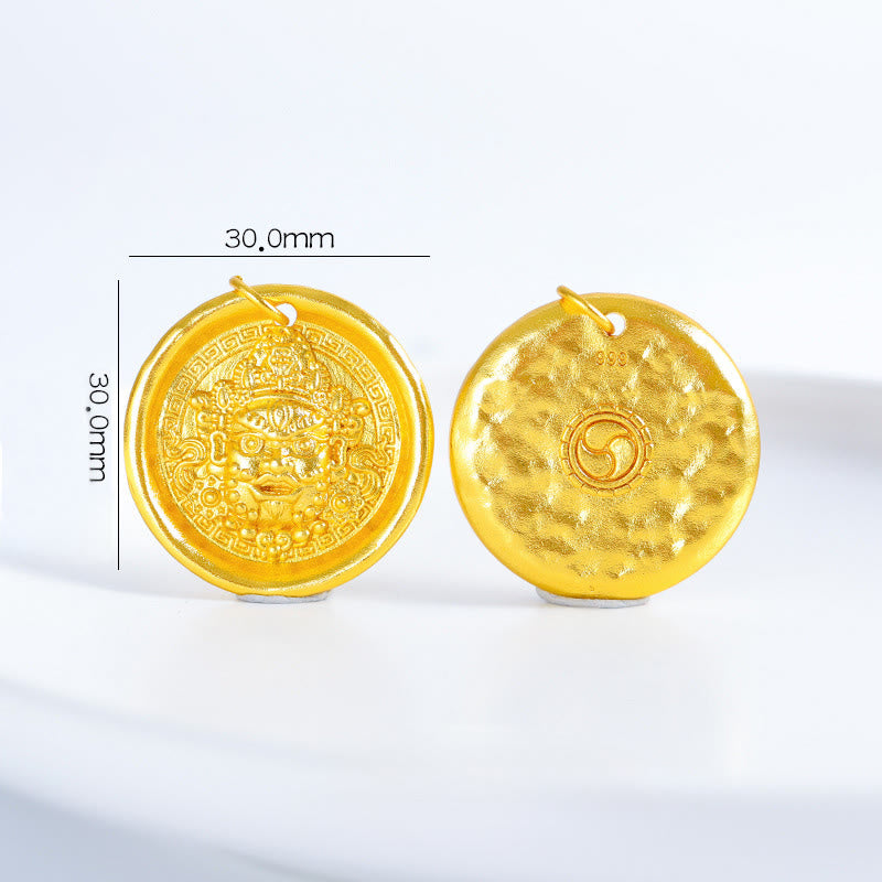 Nimara Ritual 24k Gold Plated Brass Yellow Jambhala Prosperity Protection Chain Pendant Necklace