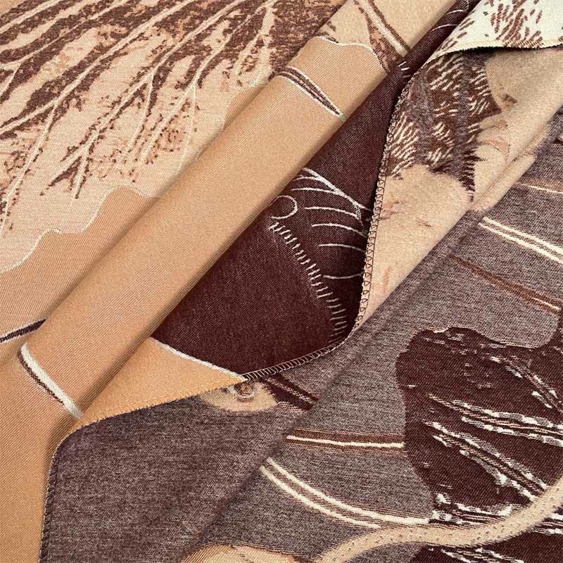 Nimara Ritual Winter Stork Birds Lotus Flowers Leaves Pattern Soft Scarf Shawl