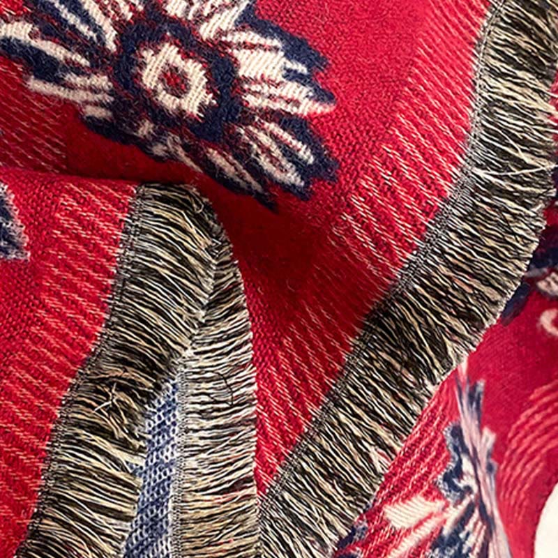 Nimara Ritual Fall Cashew Flower Vines Pattern Warm Cozy Scarf Shawl
