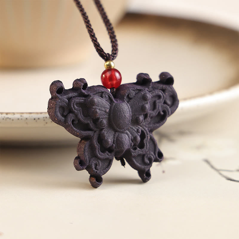 Nimara Ritual Fox Mask Butterfly Taotie Peace Buckle Fortune Necklace Pendant