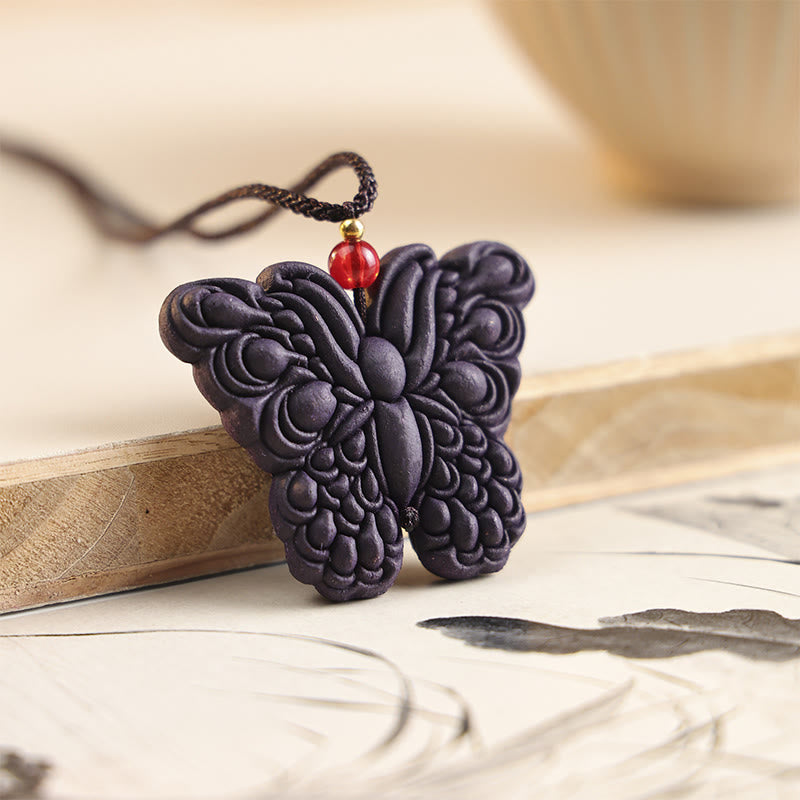 Nimara Ritual Fox Mask Butterfly Taotie Peace Buckle Fortune Necklace Pendant