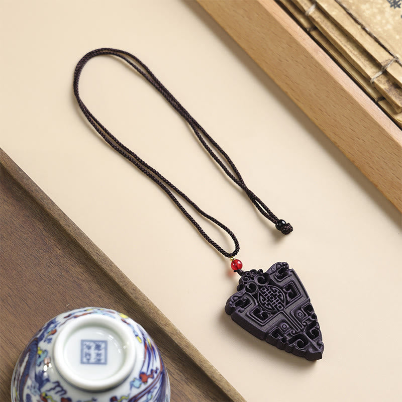 Nimara Ritual Fox Mask Butterfly Taotie Peace Buckle Fortune Necklace Pendant
