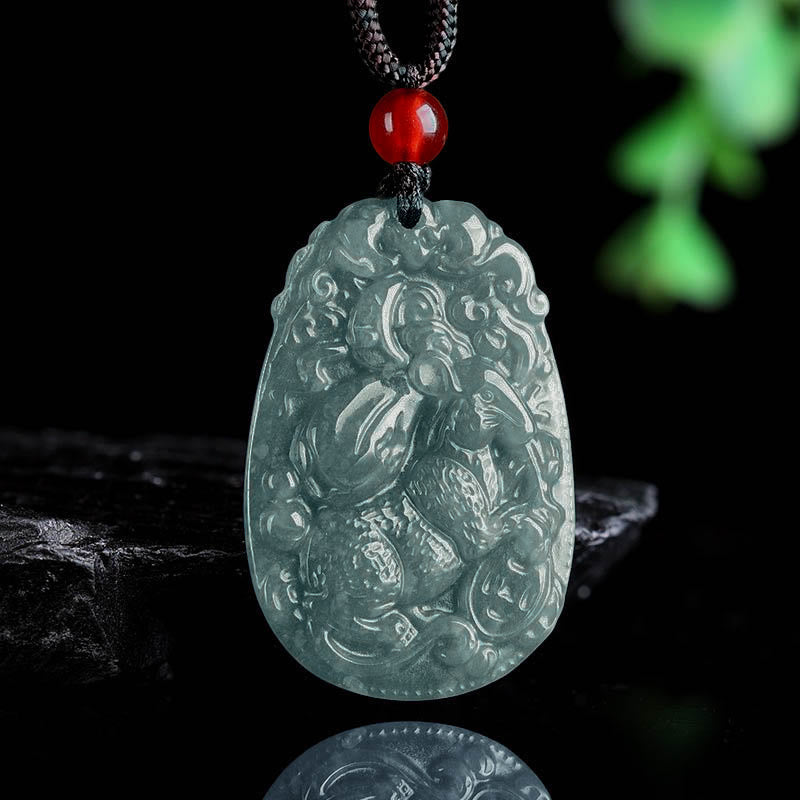 Nimara Ritual Chinese Zodiac Jade Year of the Horse Luck Rope Necklace Pendant