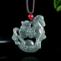 Nimara Ritual Year of the Horse Jade Ingot Luck Prosperity Rope Necklace Pendant