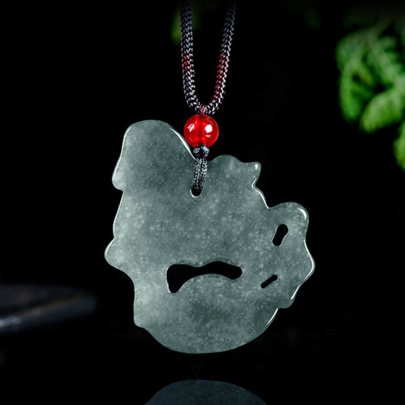 Nimara Ritual Year of the Horse Jade Ingot Luck Prosperity Rope Necklace Pendant